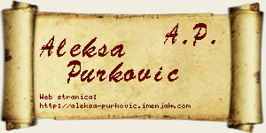 Aleksa Purković vizit kartica